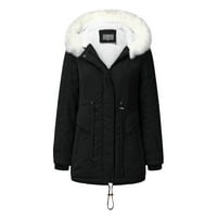 Ženski kaputi i jakne plus veličine jesenski / zimski kaputi s kapuljačom s kravatom topli iznutra s podstavom