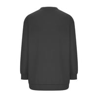 Dianli Womens moda ležerna labava bluza s džepovima s džepom labavim puloverom pulover čista boja Dugi rukavi