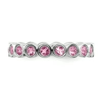 Prsten od sterling srebra s ružičastim turmalinom