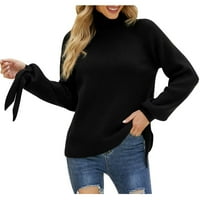 Puloveri za žene na rasprodaji Plus Size Ženska Moda dolčevita dugih rukava labavi jednobojni vrhovi bluza pletena