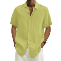 & Dizajnerske proljetne ljetne muške Casual pamučne lanene obične košulje kratkih rukava široke košulje Muška