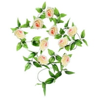Alueeu simulacija devet glava ruža rattan rattan ft umjetna svilena cvijet ivy vino list list vijenac za vjenčanje