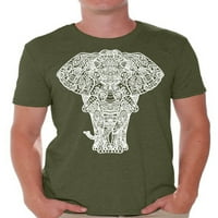 Muška majica sa slonom neobičnog stila, košulje s uzorkom za muškarce, kolekcija muške mode, otvorena majica za