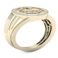 Muški prsten u obliku dolara s dijamantom od 1 6 karata u žutom zlatu od 10 karata.