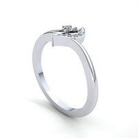Okrugli, ne ojačani ženski prsten za godišnjicu zaruka s 3 kamena od 0,5 karata u čvrstom ružičastom, bijelom
