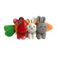 Fomlatr Tri zečice u torbici za mrkvu Uskrsni poklon zabavni ukras zečja lutka
