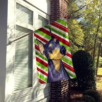 _ '_4564-zastava-roditeljska Božićna zastava s bombonskim štapom Doberman, višebojna