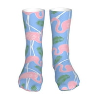 Flamingo čarape s lišćem za žene i muškarce novost šarene čarape za posadu Ležerne čarape sa smiješnom haljinom