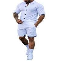 Seksi plesna ljetna odjeća za muškarce jednobojni komplet za vježbanje majica kratkih rukava kratke hlače Trenirka