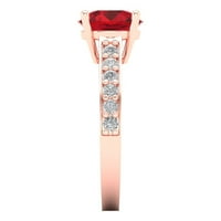 2. dijamant okruglog reza s imitacijom ružičastog turmalina u ružičastom zlatu od 14 karata s umetcima prsten