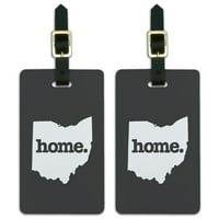 Grafika i još mnogo toga država Ohio, Država Ohio, Set identifikacijskih oznaka za kofere-jednobojna Tamno siva