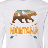 Majica dugih rukava za mlade siluete medvjed na odmoru u Montani