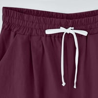 Ženske bermudske kratke hlače Plus Size, ljetne Ležerne kratke hlače za vježbanje od pamuka i lana, prozračne