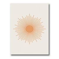 Minimalne svijetle blistave narančaste sunčeve zrake slike na platnu