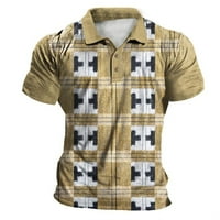 Muška majica za golf, muška majica za golf, ležerna sportska košulja s izrezom u obliku slova a, rebrasti ovratnik,