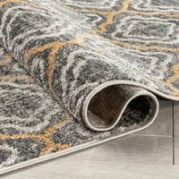 Dobro tkani Marokanski tepih od 5,25 '7,25', eklektičan Geometrijski uzorak, Mekana glamurozna hrpa, strog dizajn
