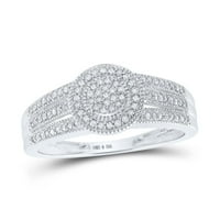 Ženski okrugli dijamantni prsten od punog srebra veličina prstena 6,5