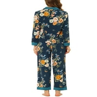 Jedinstvene ponude ženske pidžame cvjetni gumb Down Silk Lounge setovi za spavanje