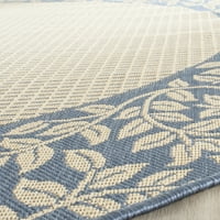 Tradicionalni cvjetni tepih za unutarnju i vanjsku upotrebu, 8 '11', prirodno plava