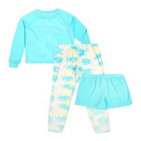 Pidžama Set za djevojčice s hlačama i kratkim hlačama dugih rukava, veličine 4-16
