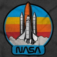 Klasicni Majica sa logom NASA Crv Launch Rocket Majica sa kapuljačom Ženska muška Brisco Brands 3X