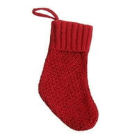 Božićne čarape otporno na habanje jednobojne pletene čarape velikog kapaciteta ukras za božićno drvce
