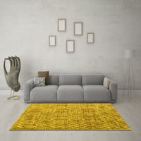Moderni tepisi za sobe okruglog oblika s apstraktnim uzorkom žute boje, 4' okrugli