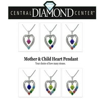 Ogrlice od srca majke i djeteta za žene 1-lančano kamenje-kamen obložen platinom 2