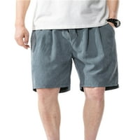 + Muške klasične mini hlače s ravnim nogavicama, jednobojna havajska odjeća za plažu za muškarce s džepovima,