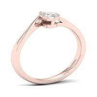 Imperial 1 5CT TDW kruška dijamant 10K ružičasto zlato Pasijans obećanje prsten