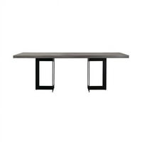 Pravokutni blagovaonski stol od betona i crnog metala od 87