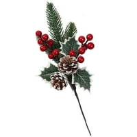 Božićne borove iglice Božićni dekor grane crvene bobice za ukrašavanje božićnog drvca Uradi Sam Božićni viseći