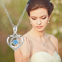 Dijamantna ogrlica BBC Ženska udarna blistava dijamantna ogrlica u obliku srca mali dijamantni privjesak ženski