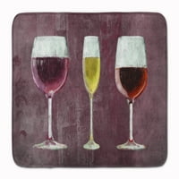 Tri čaše vina Ljubičasta prostirka od memorijske pjene koja se može prati u perilici