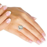 Prsten od sterling srebra za Tinejdžerke s bijelim prirodnim sedefom i dragim kamenom srebrni prsten s aprilskim