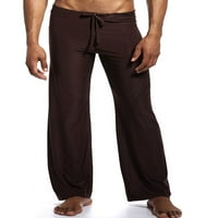 Muške pidžama hlače, joga hlače s elastičnim strukom, jednobojne hlače za spavanje, muške široke hlače, pidžama