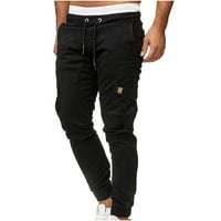 & Crne teretne hlače muške muške ljetne modne casual kratke teretne hlače za trčanje duge sportske hlače crne