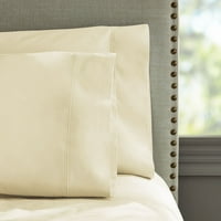Luksuzni set posteljine od teškog pamuka u krem boji s brojem niti u hotelskom stilu od 4 komada, pun