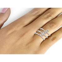 Jewelersclub sterling srebro 0. karata bijeli dijamant otvoreni prsten za žene
