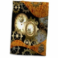 3Drose Steampunk, satovi i zupčanici u zlatnim bojama - ručnik,