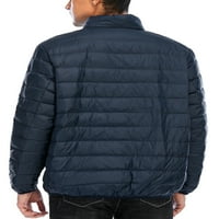 Muška Puffer jakna velikog rasta s patentnim zatvaračem, lagana vodootporna Puffer jakna, izolirana Zimska topla