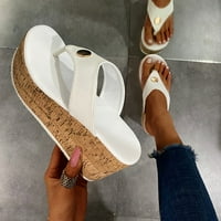Ženske ljetne Ležerne Sandale Japanke na rasprodaji jednobojne ženske cipele s klinom na platformi sa stalkom