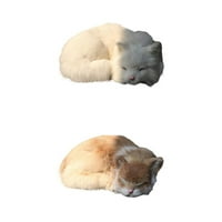 Životna realistična mačka ljupka plišana figurica Poklon žuto -bijela