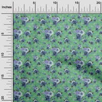 Oneoone pamučna svilena morska zelena tkanina cvjetni cvjetni tkanina tkanina po dvorištu tiskana DIY odjeća šivanje