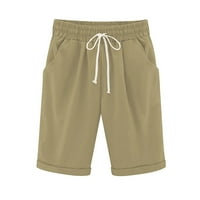 Ženske ljetne pamučne hlače Plus size kratke hlače visokog struka hlače za trening na plaži s vezicama hlače s