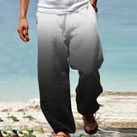 Muškarci ljeto povremeni modni gradijent tiskanje elastičnog struka Ravne hlače