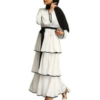 Dyfzdhu haljine za žensku haljinu za torte Abaya arapskog kaftana haljina s remenom