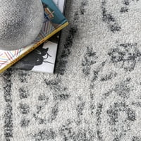 Vintage tradicionalni tepih, 4 inča, siva