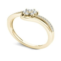 Modni prsten od žutog zlata od 10 karata s dijamantom br.