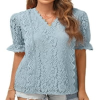 Ženska majica s izrezom u obliku slova u, jednobojna Majica, Modni osnovni top za slobodno vrijeme, tunika, bluza